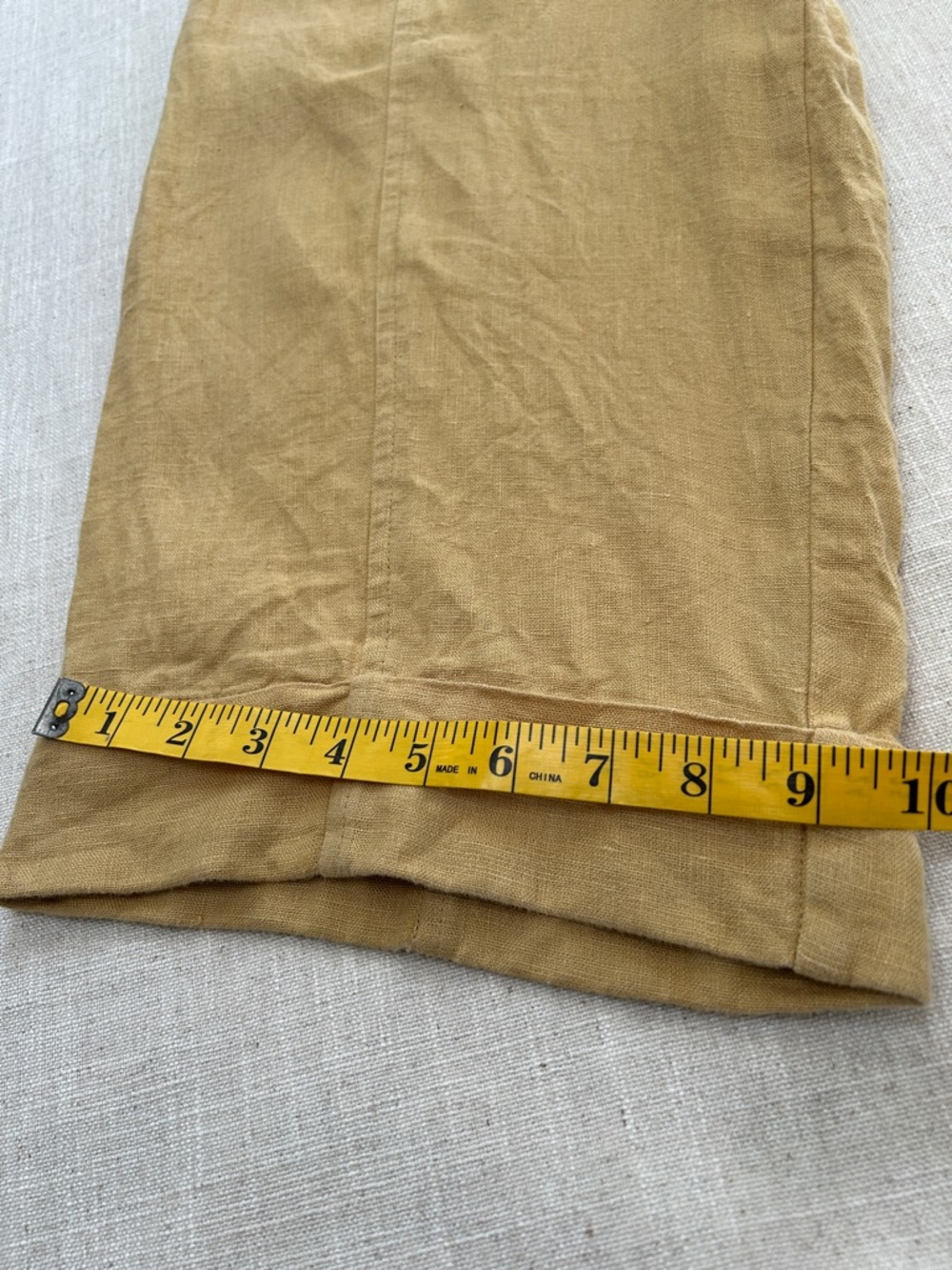 Flax Linen Wide-Leg Pants Women’s S Mustard Yellow Elastic Waist Beach Casual - Picture 11 of 16